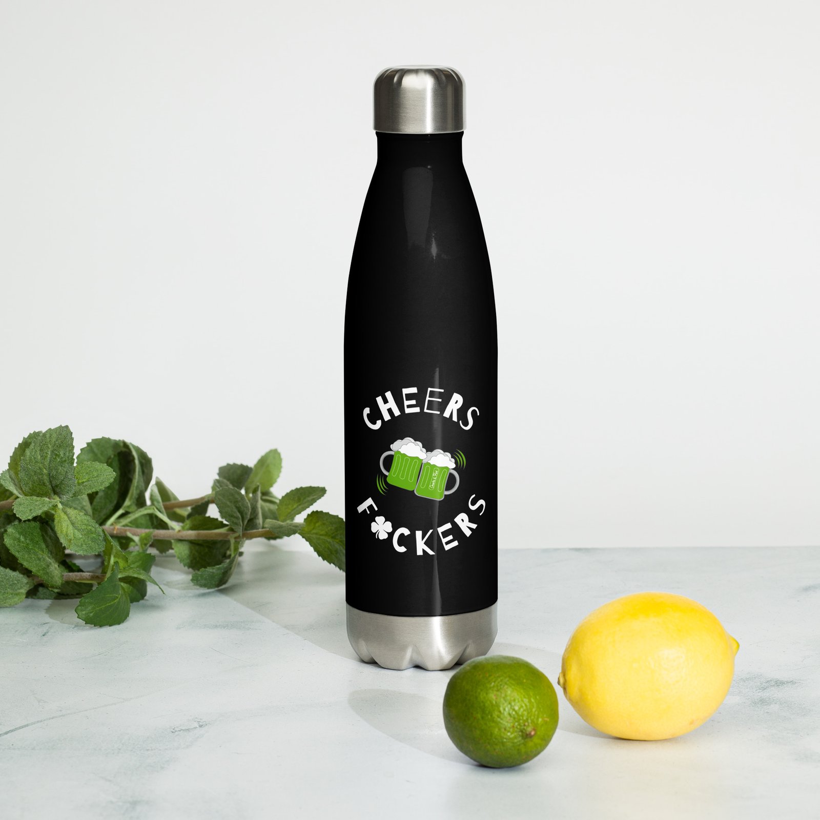Cheers F*ckers Stainless steel water bottle - Image 2