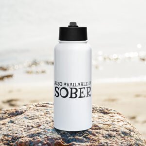 Also Available In Sober Stainless steel water bottle with a straw lid
