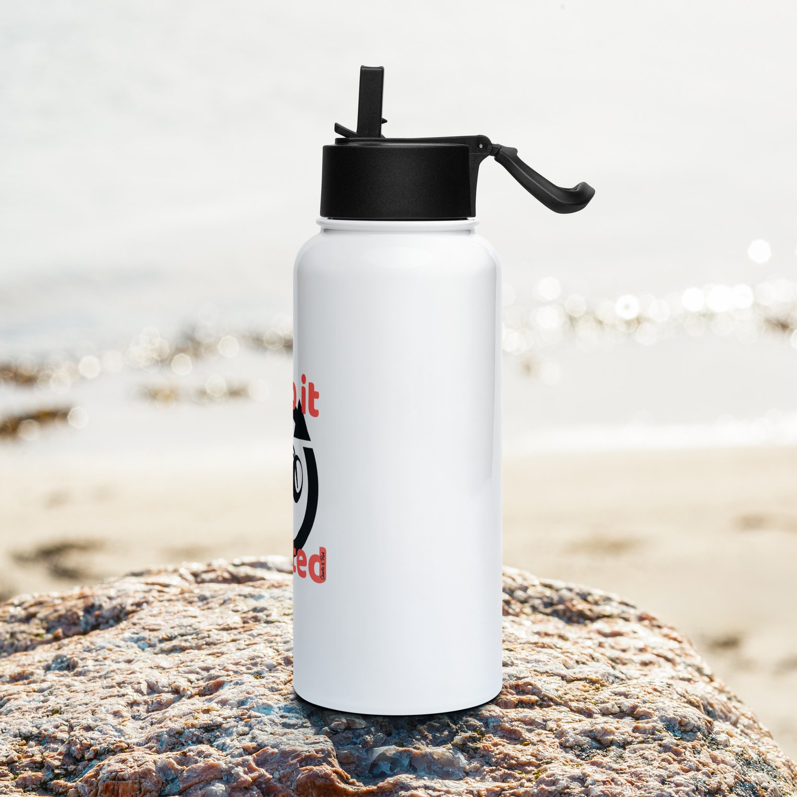 Keep It Twisted, Stainless steel water bottle with a straw lid - Image 3