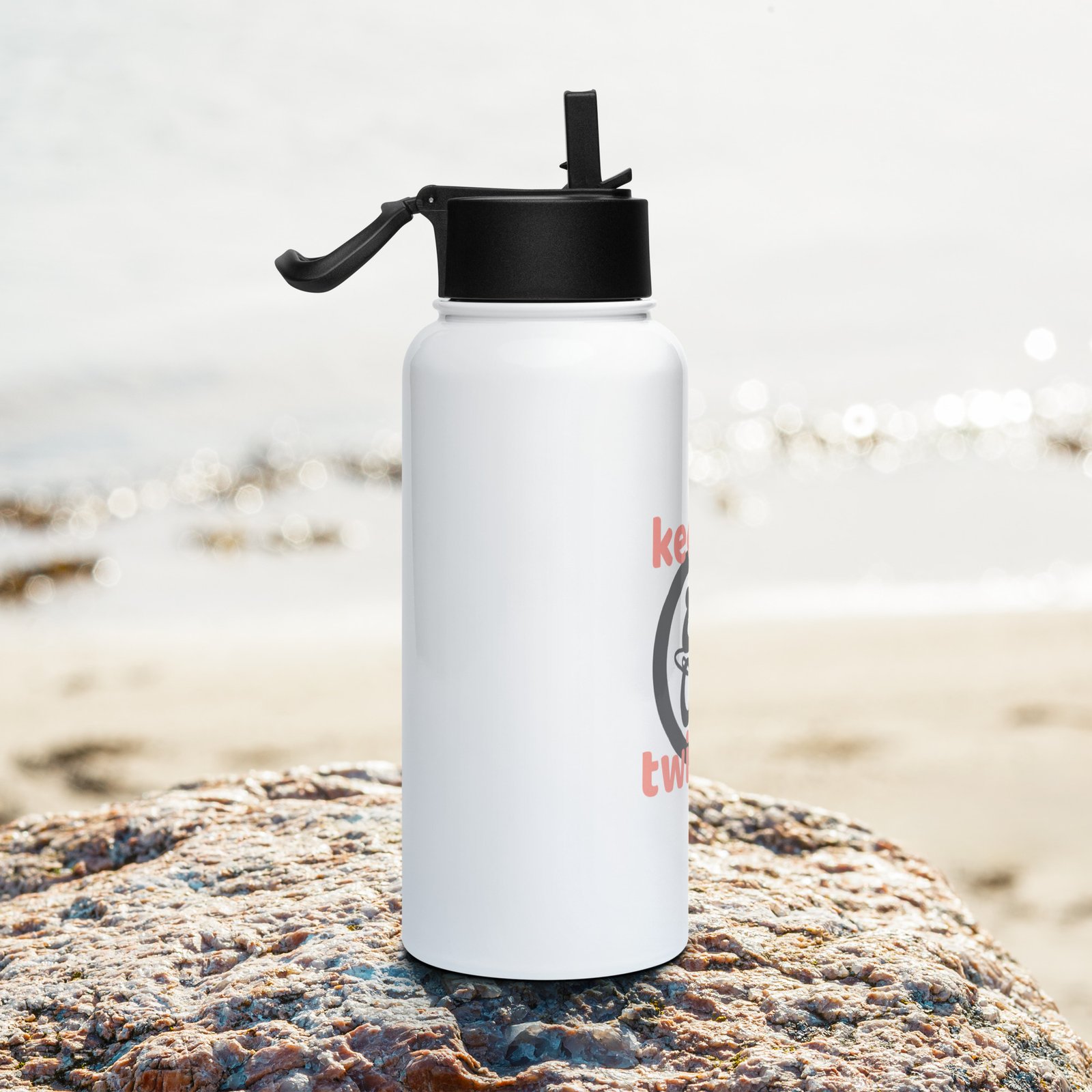 Keep It Twisted, Stainless steel water bottle with a straw lid - Image 2
